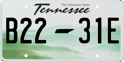 TN license plate B2231E