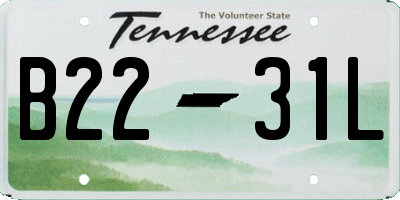 TN license plate B2231L
