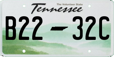 TN license plate B2232C