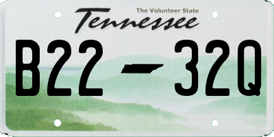 TN license plate B2232Q