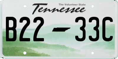 TN license plate B2233C