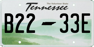 TN license plate B2233E