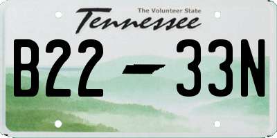 TN license plate B2233N