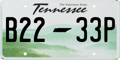 TN license plate B2233P
