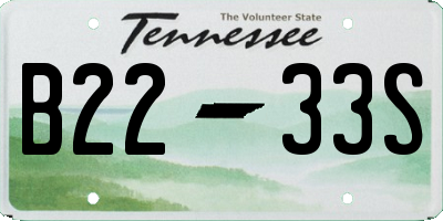 TN license plate B2233S