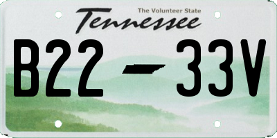 TN license plate B2233V