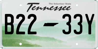 TN license plate B2233Y