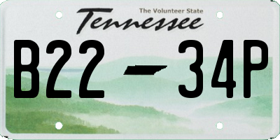 TN license plate B2234P