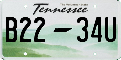 TN license plate B2234U