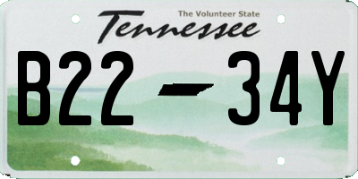 TN license plate B2234Y