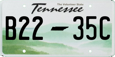 TN license plate B2235C
