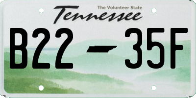 TN license plate B2235F