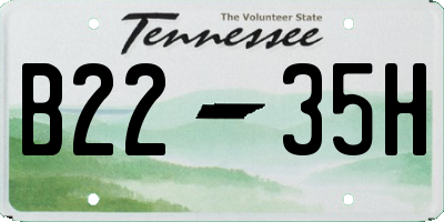TN license plate B2235H