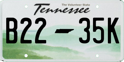 TN license plate B2235K