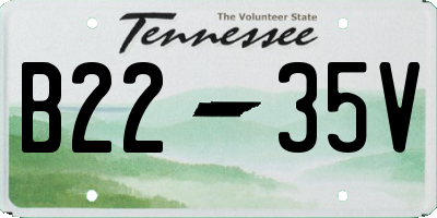 TN license plate B2235V