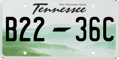 TN license plate B2236C