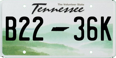 TN license plate B2236K