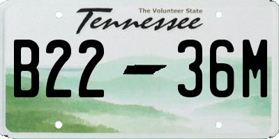 TN license plate B2236M