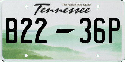 TN license plate B2236P