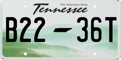 TN license plate B2236T