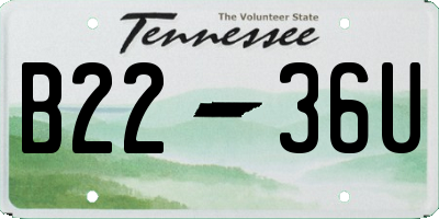 TN license plate B2236U