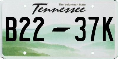 TN license plate B2237K