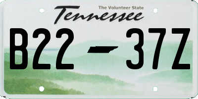 TN license plate B2237Z