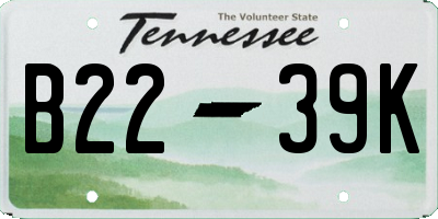 TN license plate B2239K