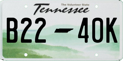 TN license plate B2240K