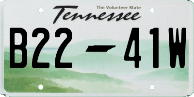 TN license plate B2241W