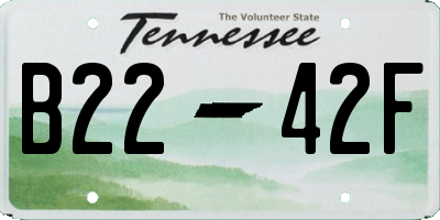 TN license plate B2242F
