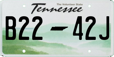 TN license plate B2242J