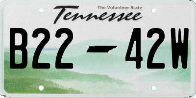 TN license plate B2242W