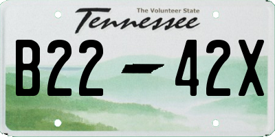TN license plate B2242X