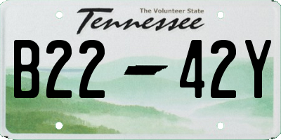 TN license plate B2242Y
