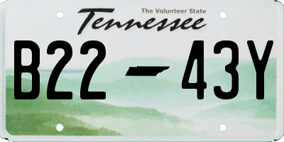 TN license plate B2243Y