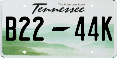 TN license plate B2244K