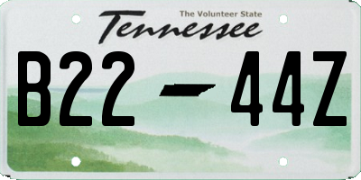 TN license plate B2244Z