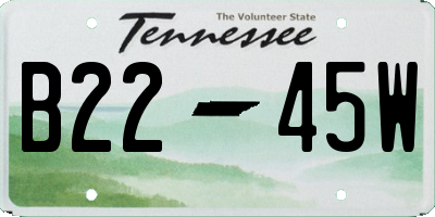 TN license plate B2245W