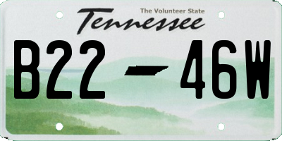 TN license plate B2246W