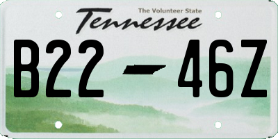 TN license plate B2246Z