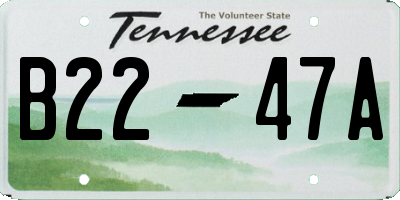 TN license plate B2247A