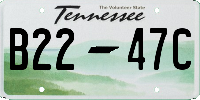 TN license plate B2247C