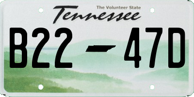 TN license plate B2247D