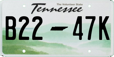 TN license plate B2247K