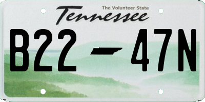 TN license plate B2247N