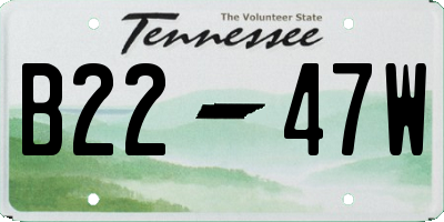 TN license plate B2247W
