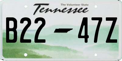 TN license plate B2247Z