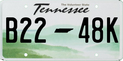 TN license plate B2248K
