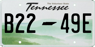 TN license plate B2249E